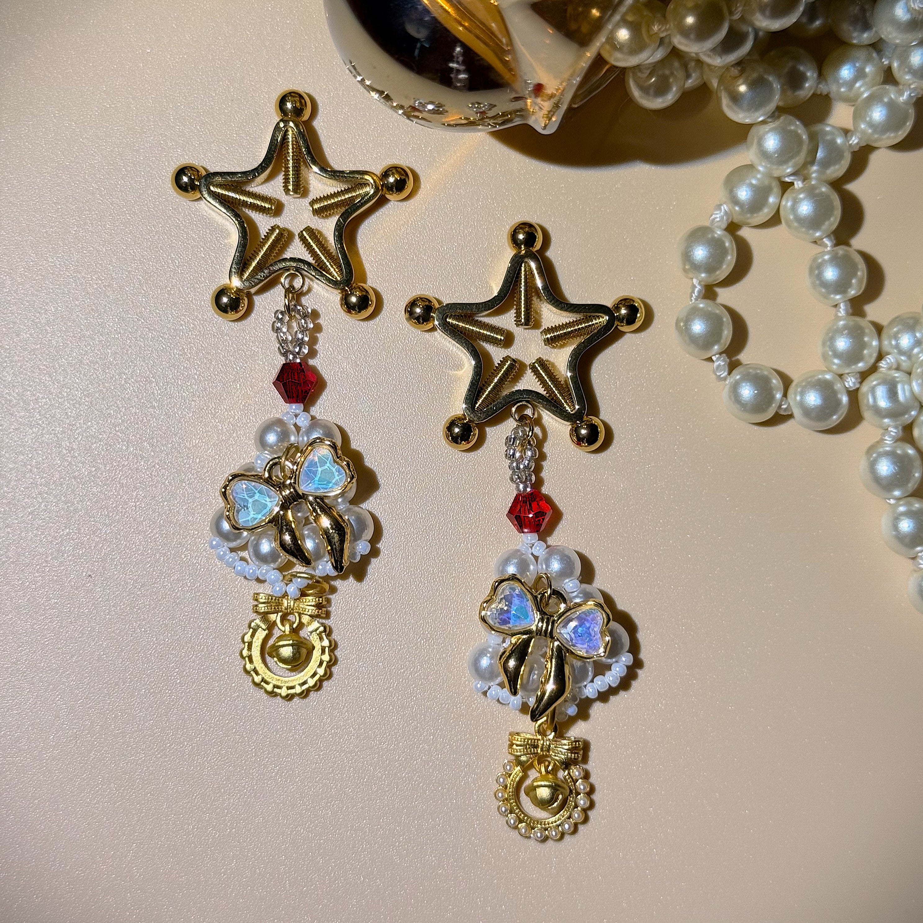Stellar Pearl Edition™ Intimate Accessories | 18K Gold Star Nipple Clamps with Pearls for Elegant Sensory Play