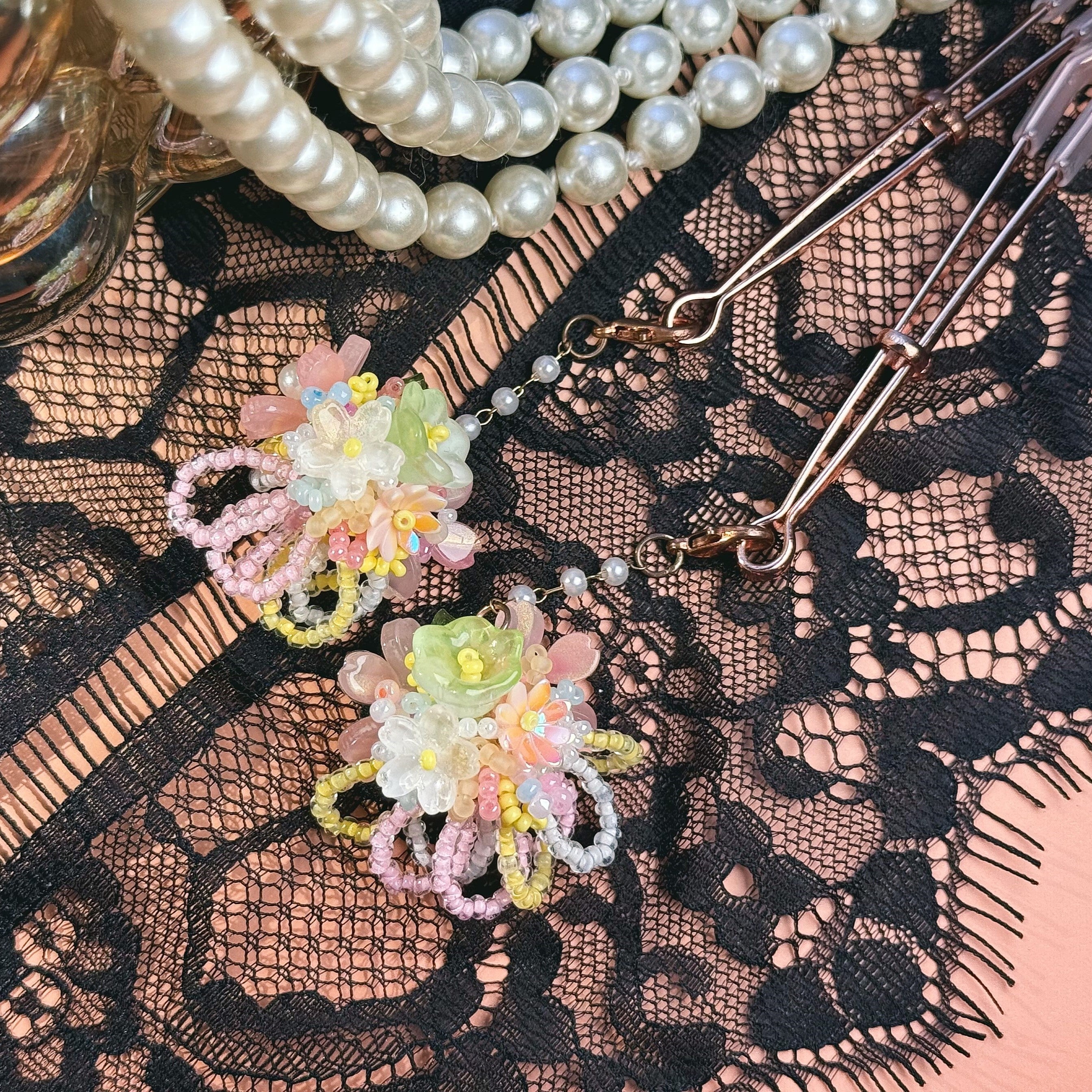 Floral Nipple Jewelry | Handcrafted Petal Clamps for Intimate Bloom