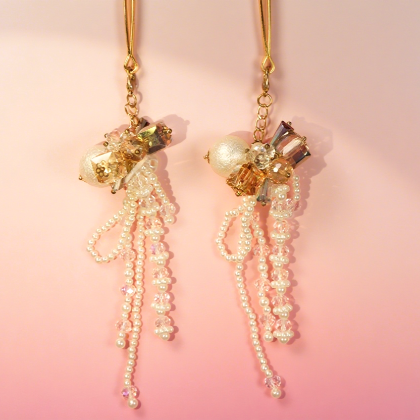 โจ Whispers of Elegance Play Tool โ Handcrafted Pearl Gemstone Nipple Clamps ๐ | Sensual Pleasure for Couples ๐ซ