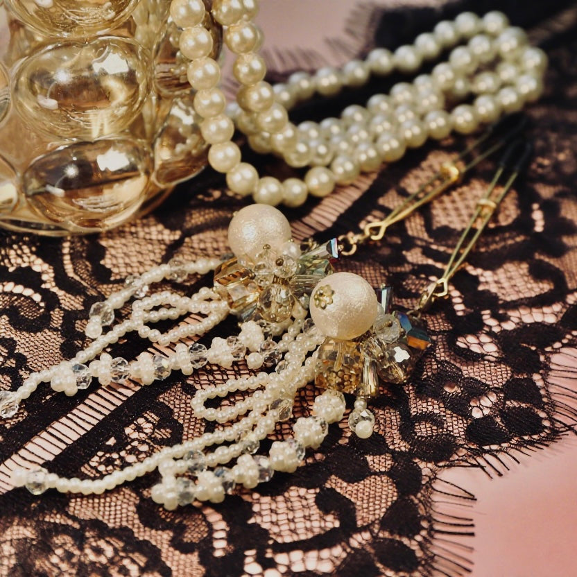 โจ Whispers of Elegance Play Tool โ Handcrafted Pearl Gemstone Nipple Clamps ๐ | Sensual Pleasure for Couples ๐ซ