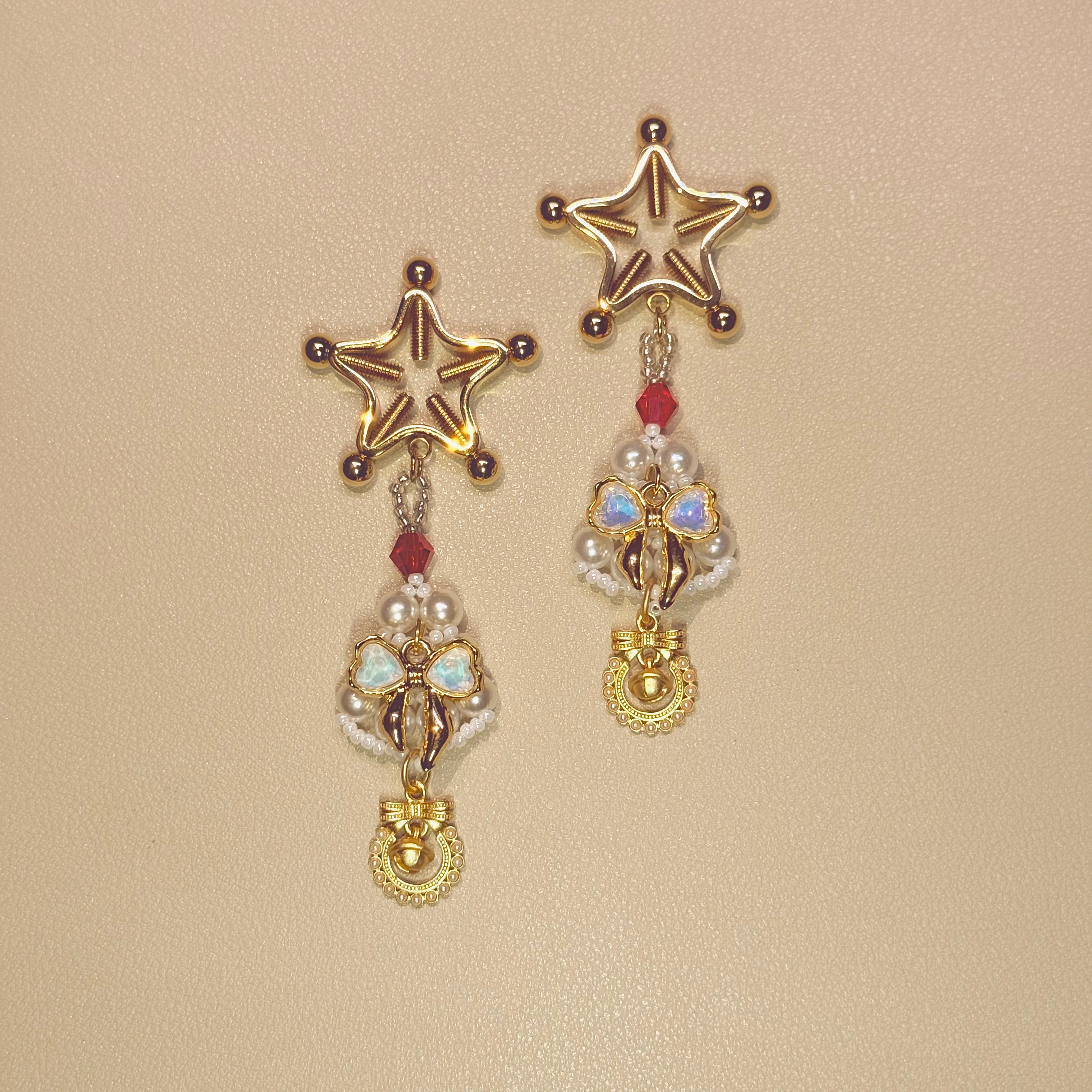 Stellar Pearl Edition™ Intimate Accessories | 18K Gold Star Nipple Clamps with Pearls for Elegant Sensory Play